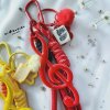 Rope Keychain with Treble Clef and Music Note Charms