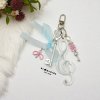 Treble Clef Keychain with Ribbon Bow Accent