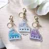 Glitter Grand Piano Keychain with Mini Key Charm