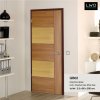ประตู iDoor GB02 - Brazilian Teak - White Teak ขนาด 3.5x80x200 ซม.