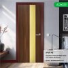 ประตู iDoor Premium Metal Line เส้นใหญ่/สีทอง สี Walnut ขนาด 3.5x80x200 ซม.