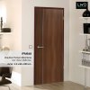 ประตู iDoor Premium Metal Line เส้นเล็ก/สีเงิน 1 เส้น สี Walnut ขนาด 3.5x80x200 ซม.