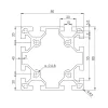 Aluminium Profile 80x80 Series 10 อลูมิเนียมโปรไฟล์ 80x80 สำหรับซีรีย์ 10
