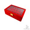กล่องกำมะหยี่ กล่องคิ้วทอง กล่องใส่พระ กล่องใส่เครื่องประดับ วัสดุเป็นผ้ากำมะหยี่อย่างดี ฝากระจก ภายในกั้นช่อง มี 3ชั้น สีแดง