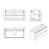 MAIN CABINET DUBBLE DRAWER 1000x460x510 LB-SNOW-1000-MC