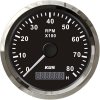 Kus 85mm Tachometer RPM REV Counter with Hour Meter 8000RPM with Backlight 12V/24V (8K-Black+Stainless Steel)
