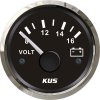 KUS Voltmeter Gauge with Stainless Steel Bezel (12V / Black)