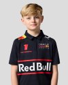 Red Bull Racing F1 Team 2025 Max Verstappen Short Sleeve Polo Shirt Kids - Night Sky