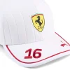 Scuderia Ferrari F1 Puma 2025 Miami GP Charles Leclerc Driver Hat - White Color