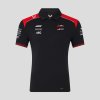 Haas F1 Team 2026 Short Sleeve Polo Mens - Caviar / Flame Scarlet