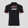 Haas F1 Team 2026 Short Sleeve Polo Mens - Caviar / Flame Scarlet