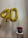 Red Roses Bloom Box with Number Balloon