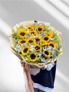 15 Sunflowers Snowy Bouquet
