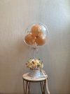 Cantaloupe Roses and White Laisanthus Mix Box S