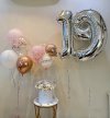 Pink Roses and White Laisanthus Birthday Set