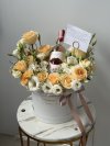 Cantaloupe and White Laisanthus Box ( Not Inc Alcohol)