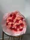 50 English Pink Roses and Hot Pink Roses Bouquet