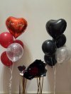Red and Black Flower Balloon SET