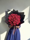 30 Red Roses Black Wrapping Bouquet