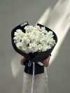 20 White Roses Black Foam Wrapping