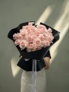 20 Pink Roses Black Foam Wrapping