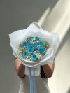 10 Blue Spray Painted Roses with Gypso