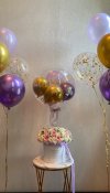 Purple Gold Floral Balloon Set