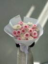 30 English Pink & White Roses Bouquet
