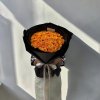50 Orange Roses with Black Wrapping