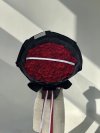 100 Red Roses Black Wrapping FREE DELIVERY
