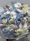 Blue Hydrangea Orchid Ocean Blush Bouquet XL