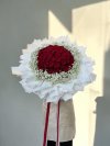 50 Red Roses With Gypso Cloud XL
