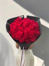 30 Hand Flexed Red Roses Black Foam Wrapping