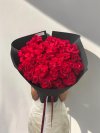 30 Hand Flexed Red Roses Black Foam Wrapping