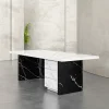 Marble Office Desk Black White Designed Profiled Exterior