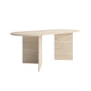 Marble Dining Table V Shaped Leg Round Edge