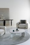 Marble Coffee Table Unique Minimalistic Circle Round Edge