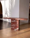 Marble Console Table Square Sharp Edge Cube Legged