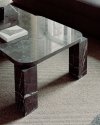 Marble Coffee Table Cube Hanged Top Structural Side