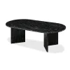 Marble Coffee Table Oval Minimalistic V Stand