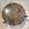 Marble Coffee Table Dark Emperador Eclipse Round 3 Legged
