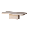 Marble Coffee Table Square Sharp Edge Cube Legged Block