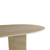 Marble Dining Table V Shaped Leg Round Edge