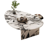 Mable Coffee Table Two Legged Leaf Top Table