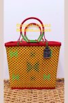 Woven basket with graphic pattern