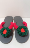 Sandals mixed with knitting work