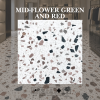 Mid-Flower Green and Red Terrazzo