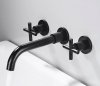 Wall spout + Cross taps Black