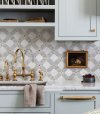 Stone mosaic (White flower + Grey background)