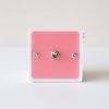 Vintage-style light switch with colorful dopamine-inspired acrylic panel, featuring classic toggle levers. Triple switch design supports both one-way and two-way control.